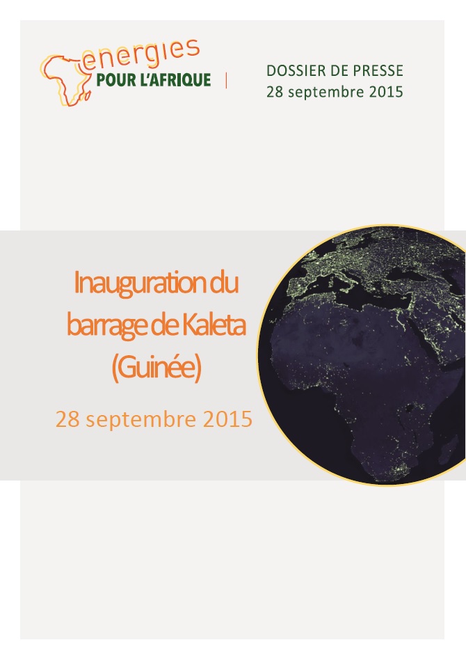 Inauguration du Barrage de Kaleta - 28 septembre 2015
