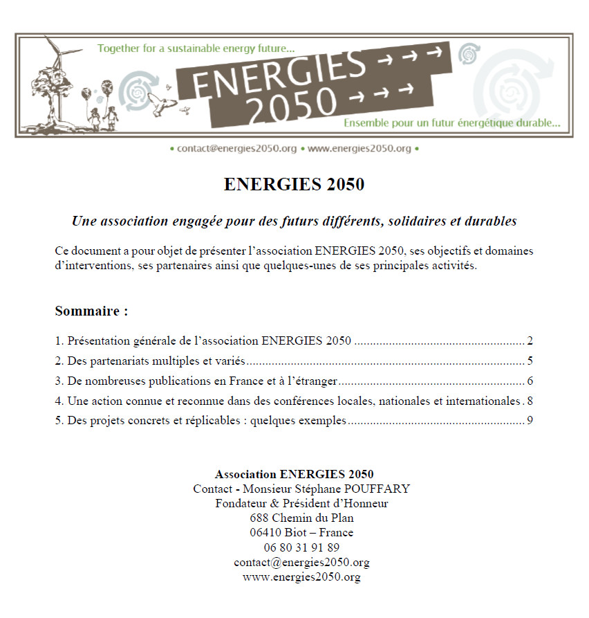 Energies 2050 : Une association engagée pour des futurs différents, solidaires et durables